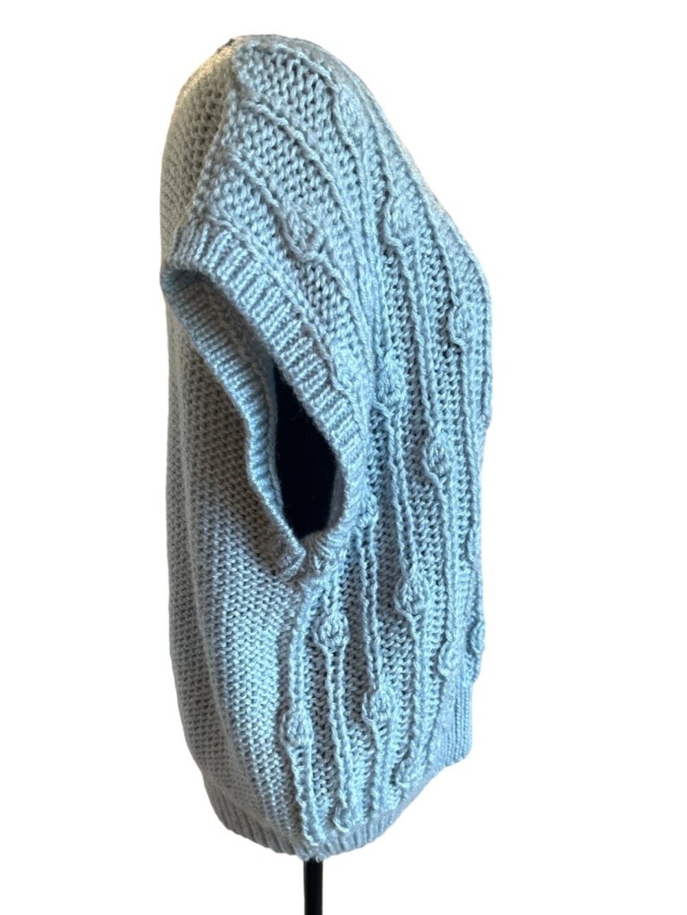 VTG Hand-Knitted Country Craft Oversized Chunky Knit Cable Sweater Vest Cottage - Picture 5 of 10